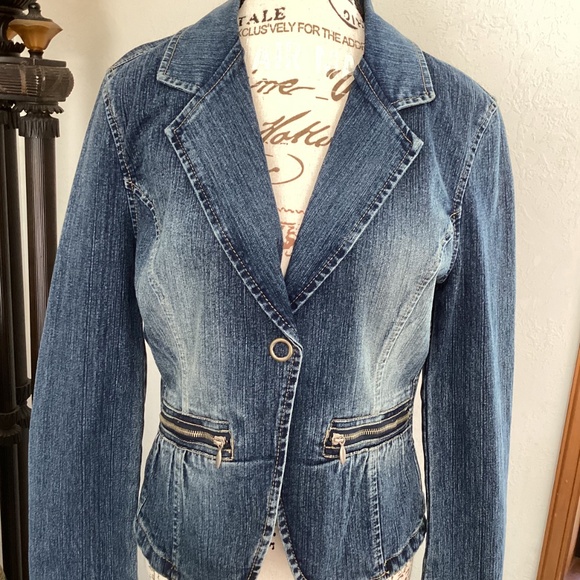 Unionbay Jeans Denim Taylored Snap Front Jacket - Picture 2 of 8